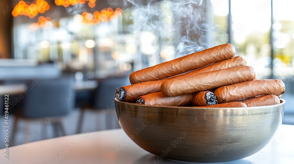 Cigars in Bowl, Restaurant, Smoke