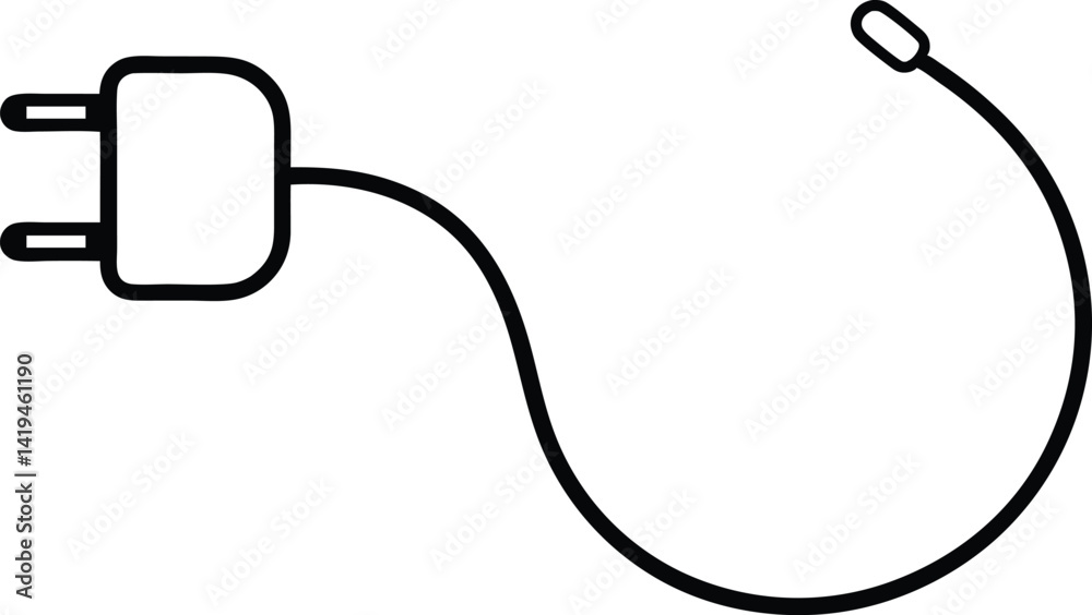 Obraz premium plug line art vector icon.