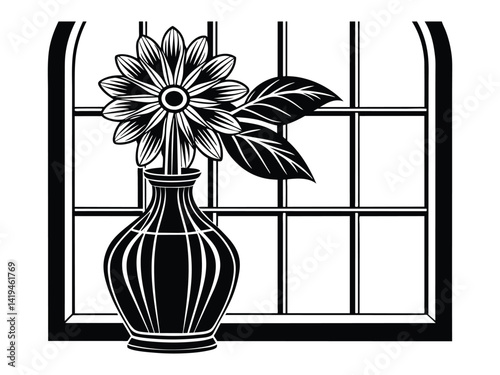 A pink and yellow daisy bouquet in a floral vase brings spring beauty to this still life arrangement