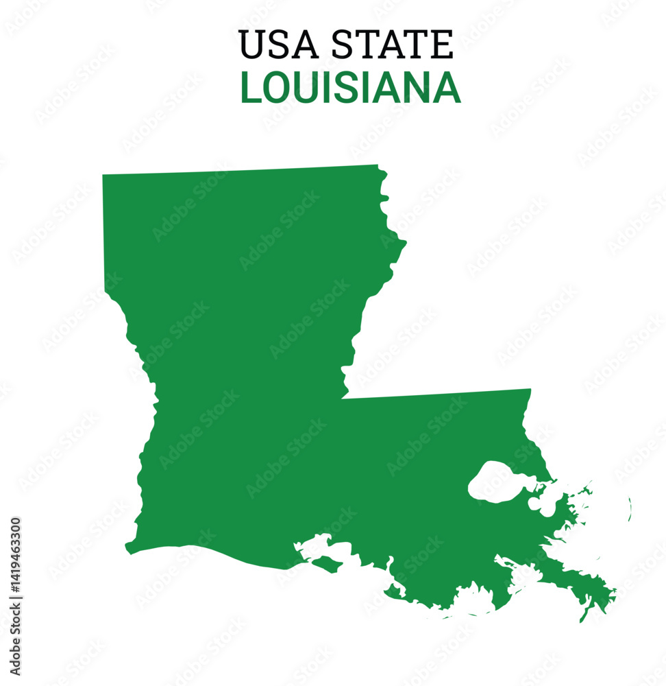 Fototapeta premium Louisiana map of USA state. Louisiana map vector illustration. Louisiana vector map on white background.