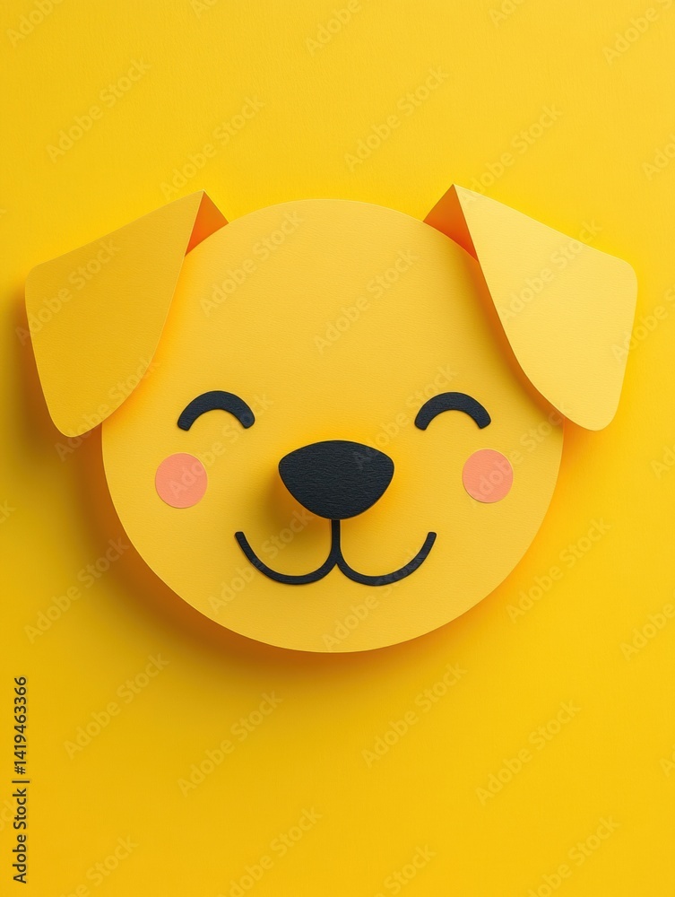 Obraz premium abstract background made from paper cut. Copy space over paper and blank space area for mockup or overlying text. paper layer shape are cute dog head