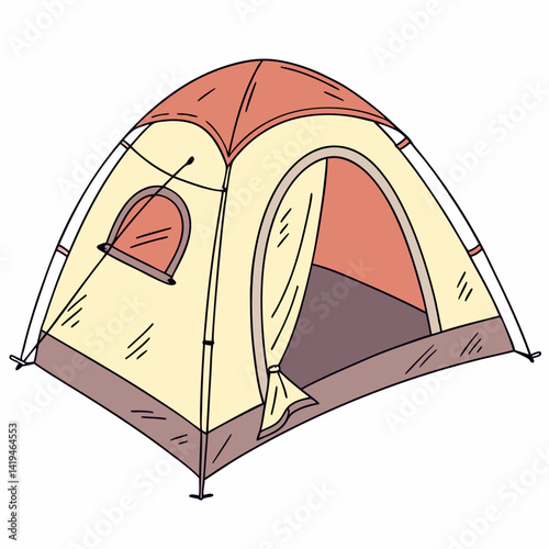 Colorful Camping Tent Illustration Perfect For Outdoor Adventure Designs And Summer Projects