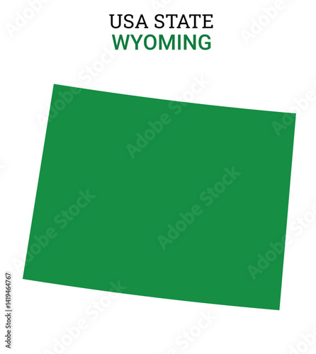 Wyoming map of USA state. Wyoming map vector illustration. Wyoming vector map on white background.