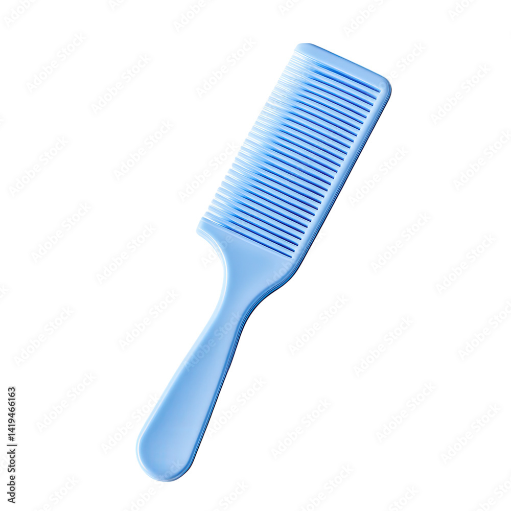 Using a light blue comb for hair styling at home indoor setting product photography close-up Using a light blue comb for hair styling at home indoor setting product photography close-up
