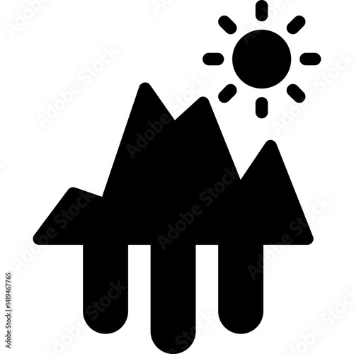 Glacier Melting Glyph Icon