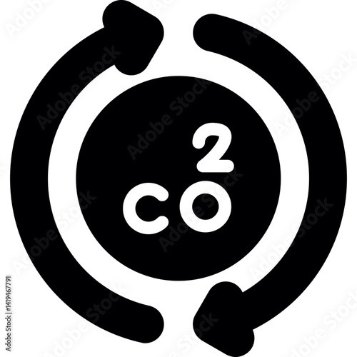 Carbon Offset Glyph Icon