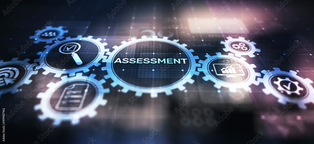 Fototapeta premium Assessment analysis Business analytics evaluation measure technology concept.