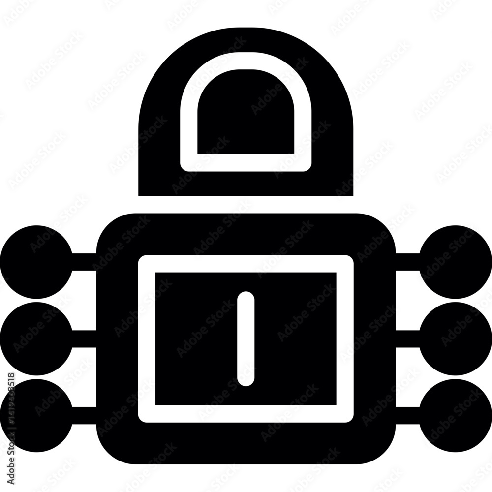 Network Security Glyph Icon Network Security Glyph Icon