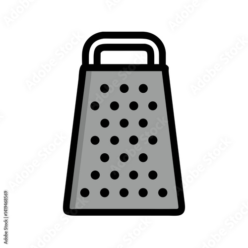 Grater with Handle and Holes Icon Design