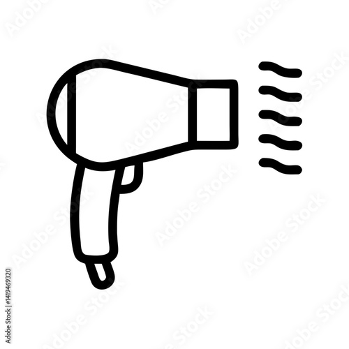 Hair Dryer with Blowing Nozzle Icon Design