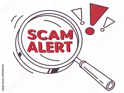 Scam Alert Concept Illustration with Message Analysis