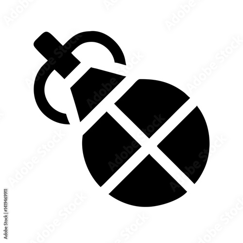 Hand Grenade with Pin Icon Design