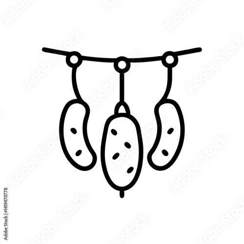 Hanging Sausages or Salami Icon Design