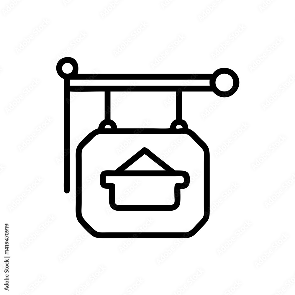 Hanging Sign with Cart Logo Icon Design Hanging Sign with Cart Logo Icon Design