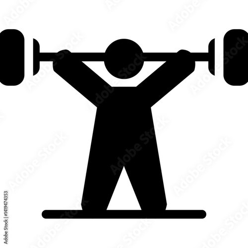 Weightlifting Barbell Glyph Icon