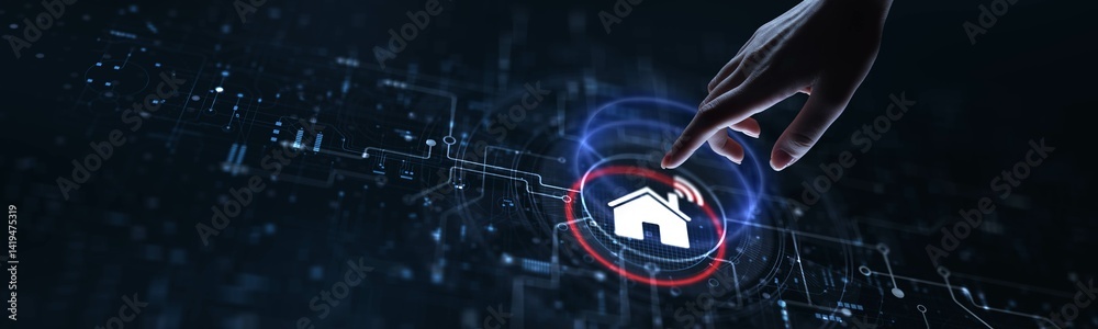 Fototapeta premium Smart Home Concept: Transforming Living Spaces with Connected Technology.