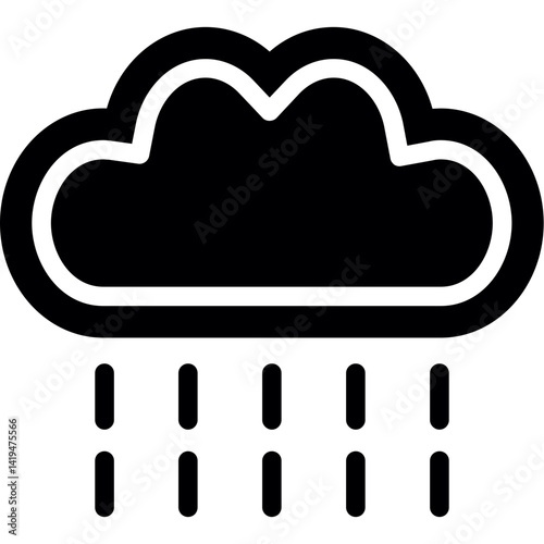 Rain Cloud Glyph Icon