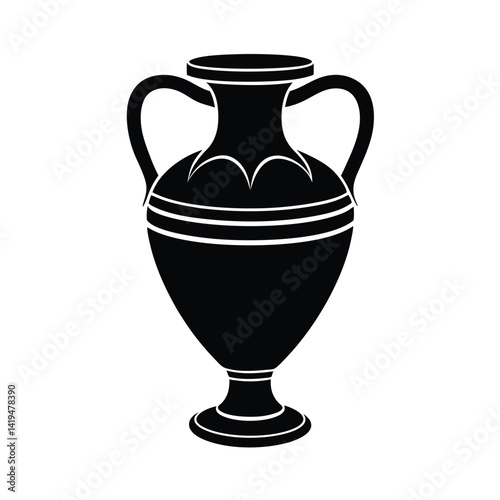 antique vase icon silhouette on white background.eps