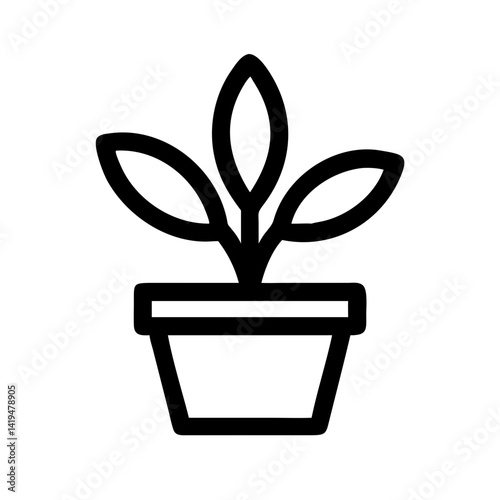 Indoor Plant in Round Pot Icon Design