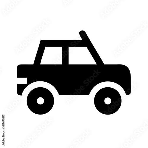 Jeep with Open Roof Icon Design