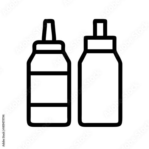 Ketchup and Mustard Bottles Icon Design