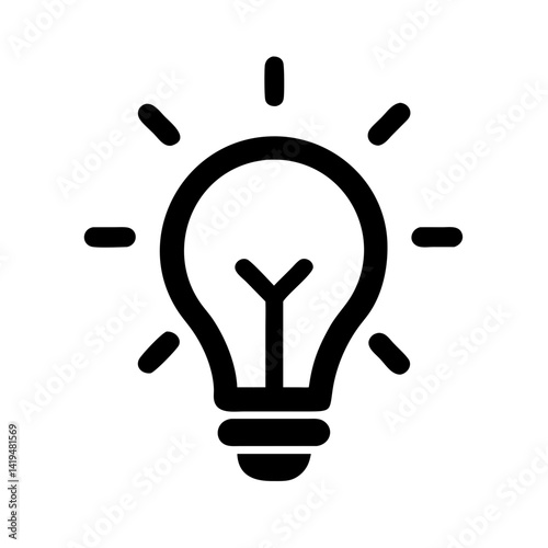Lightbulb with Filament Glow Icon Design