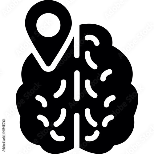 Brain Mapping Glyph Icon