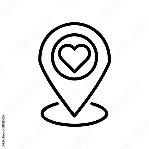 Location Pin with Heart Marker Icon Design