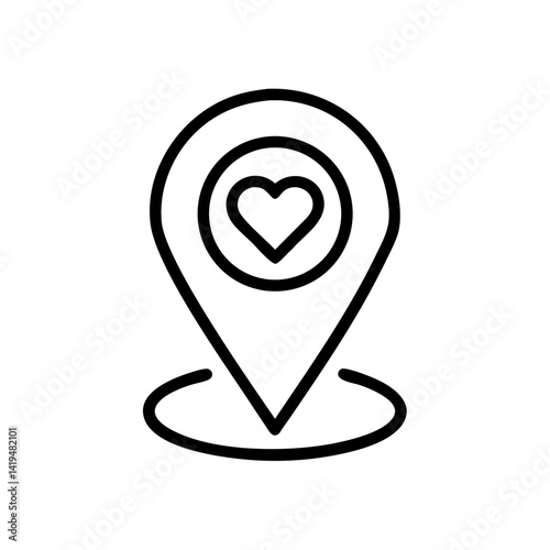 Location Pin with Heart Marker Icon Design
