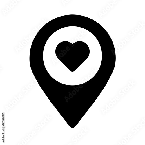 Location Pin with Heart Marker Icon Design