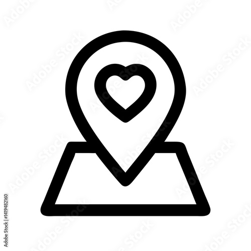 Location Pin with Heart Marker Icon Design