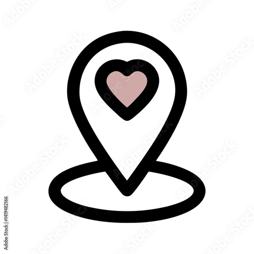Location Pin with Heart Marker Icon Design