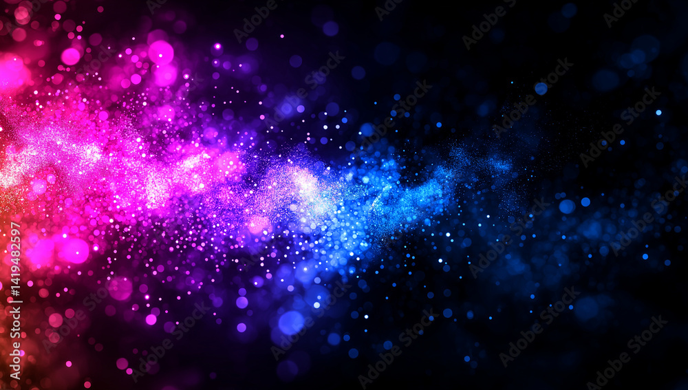 Colorful background with gradient of pink, purple, and blue hues, featuring sparkling particles that create dreamy and vibrant atmosphere. This evokes sense of wonder and creativity Colorful background with gradient of pink, purple, and blue hues, featuring sparkling particles that create dreamy and vibrant atmosphere. This evokes sense of wonder and creativity