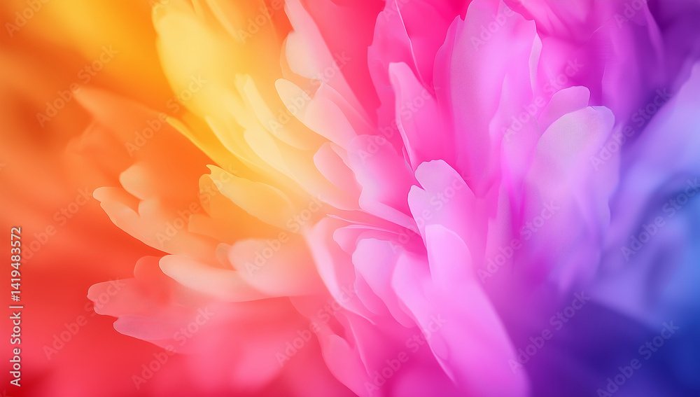 Fototapeta premium vibrant and colorful abstract background featuring soft, blurred petals in shades of pink, orange, and yellow, creating dreamy and uplifting atmosphere