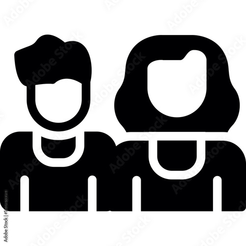 Immigrant Family Glyph Icon