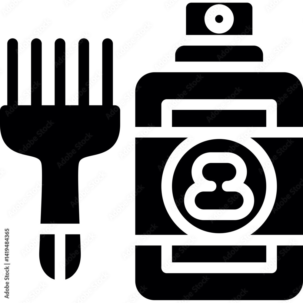 Obraz premium Beard Comb Glyph Icon