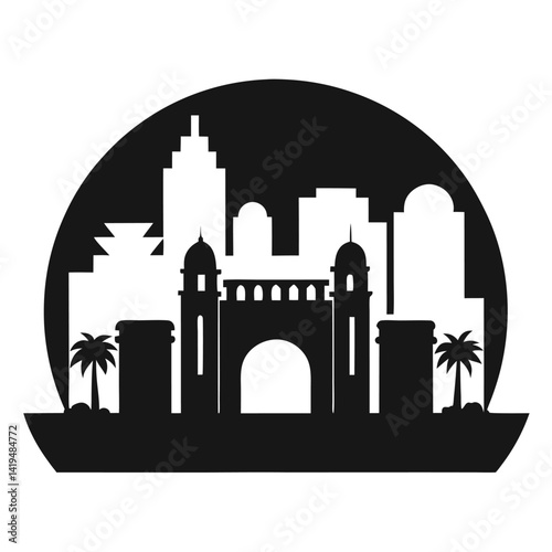 mumbai skyline silhouette iconic india cityscape