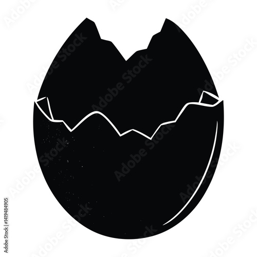 broken eggs icon. Black and outline shapes of cracked egg.