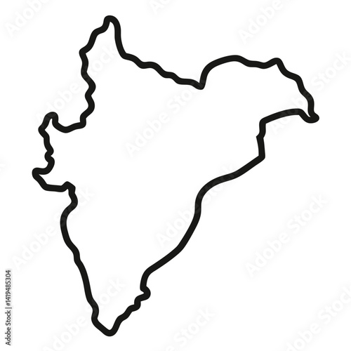 mumbai city map outline silhouette geographic icon
