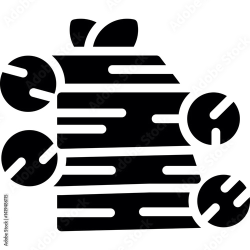Firewood Stack Glyph Icon