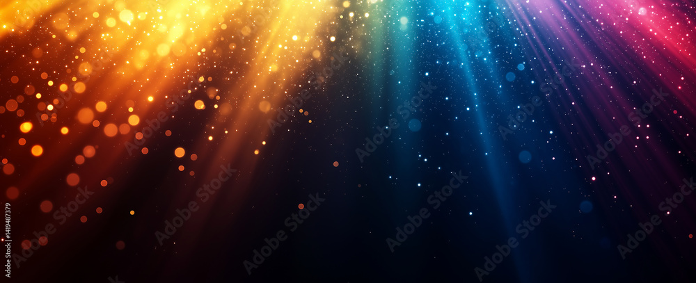 vibrant gradient background featuring blend of orange, blue, and purple hues with sparkling bokeh effects. light rays create dynamic and energetic atmosphere, perfect for various creative projects vibrant gradient background featuring blend of orange, blue, and purple hues with sparkling bokeh effects. light rays create dynamic and energetic atmosphere, perfect for various creative projects
