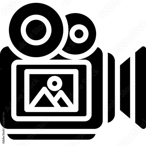 Movie Camera Glyph Icon