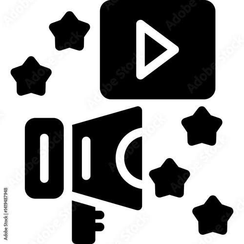 Movie Megaphone Glyph Icon