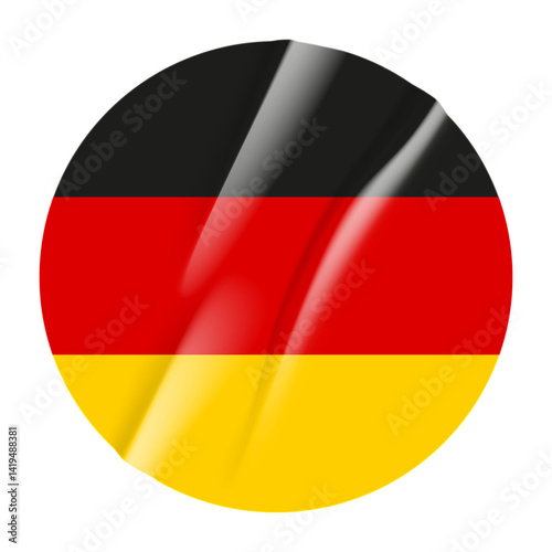 Flag of Germany flag round sticker. 3d illustration wrinkled flag sticker patch transparation png Free Download Flag of Germany flag round sticker. 3d illustration wrinkled flag sticker patch transparation png - GFXLoad