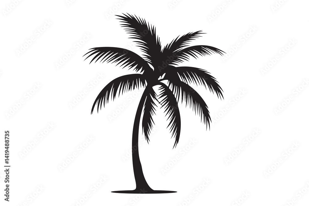 Palm tree art silhouettes with white background Palm tree art silhouettes with white background