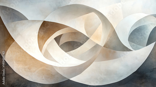 Wallpaper Mural Elegant translucent paper layers overlapping with abstract shapes in a neutral palette. Perfect for minimalist, modern, and artistic designs. Soft textures and subtle tones create a delicate, sophisti Torontodigital.ca