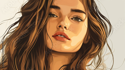 Junge Frau in stylischer Drucktechnik