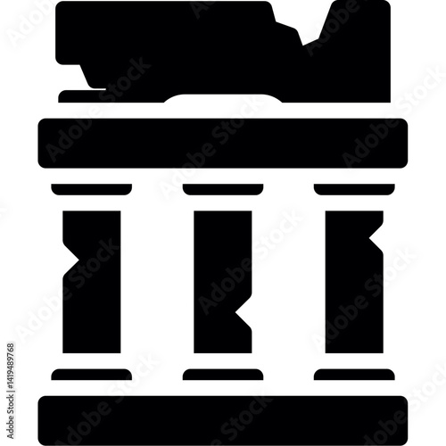 Ancient Ruins Glyph Icon