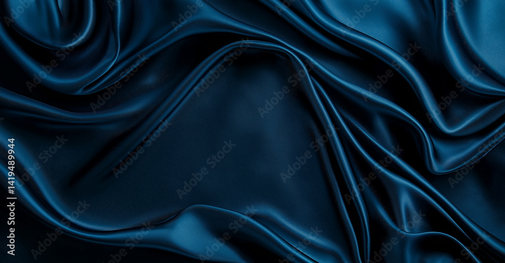 smooth, luxurious blue satin fabric with elegant folds and curves, creating sense of depth and richness. texture is soft and inviting, perfect for various design applications smooth, luxurious blue satin fabric with elegant folds and curves, creating sense of depth and richness. texture is soft and inviting, perfect for various design applications