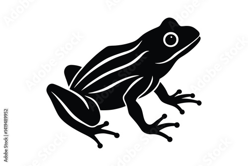 frog silhouettes vector illustration on white background